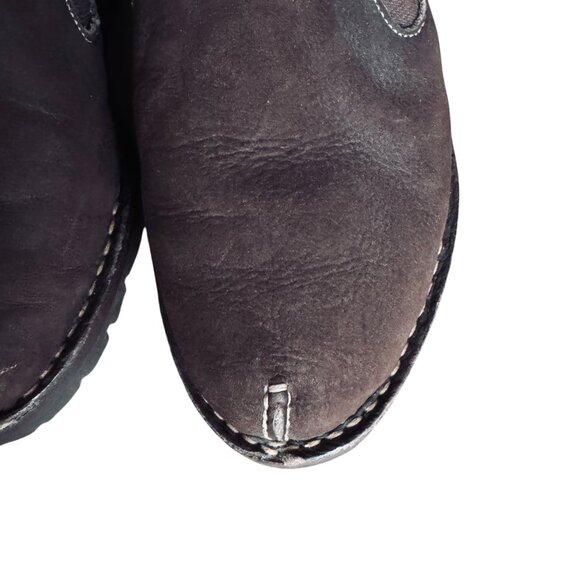 Cole Haan Suede Slip On Moc Shoe Slipper With Tread Shearing Lined Leather Brown - Picture 9 of 15